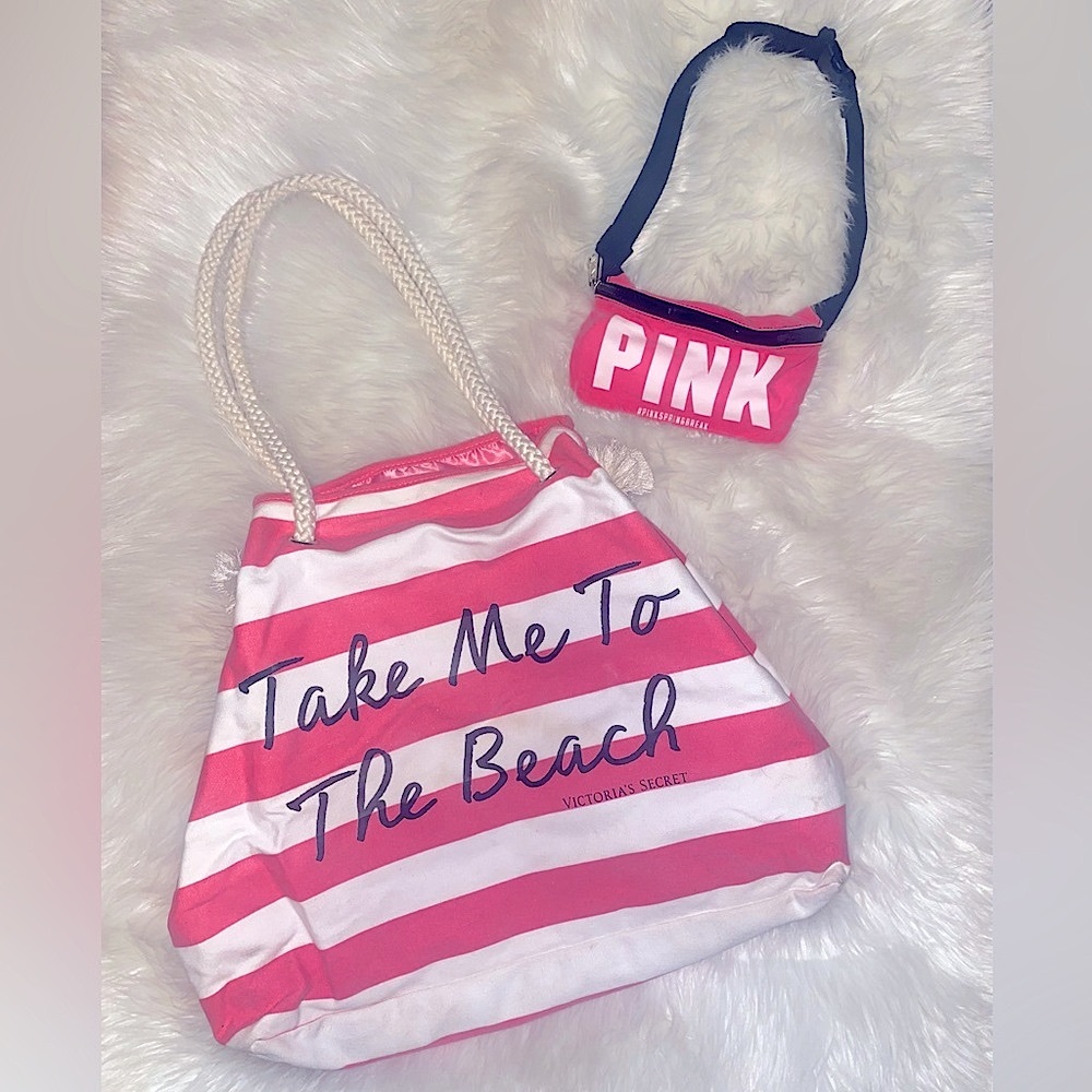 Victoria’s Secret💗Beach Bag & PINK Spring Break Fanny-pack ✨BUNDLE✨
